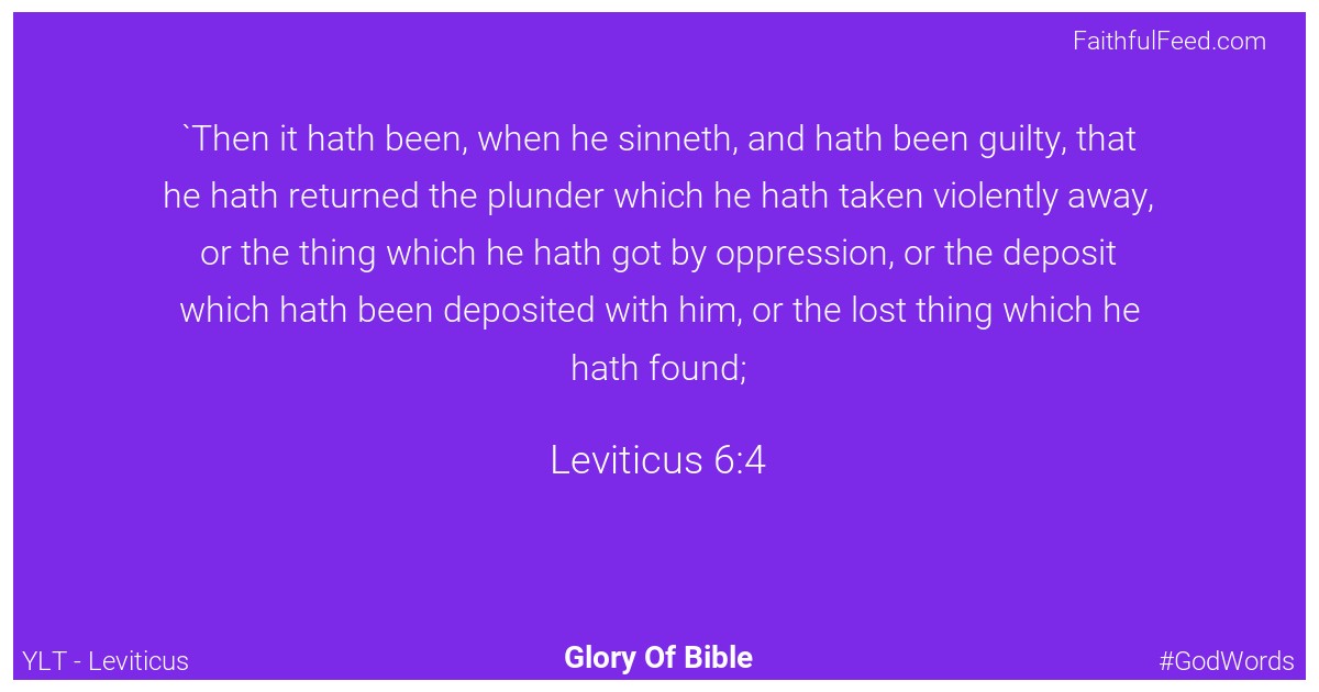 Leviticus 6:4 - Ylt