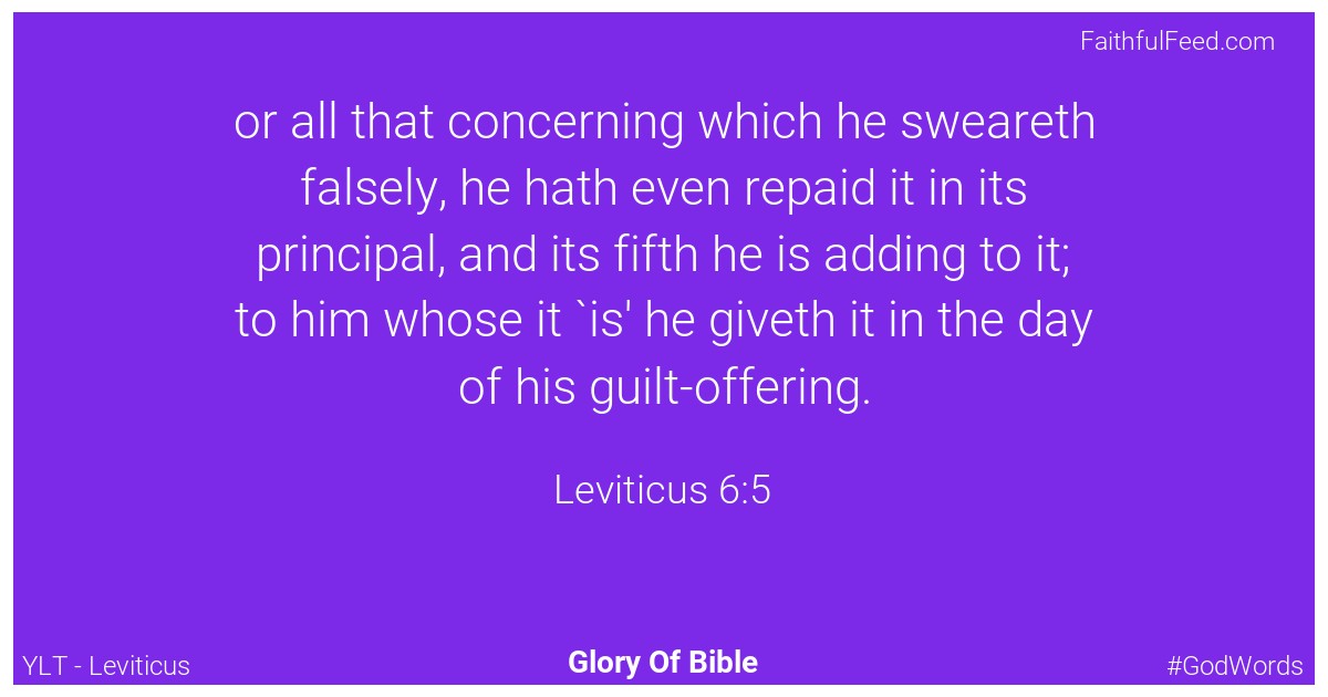 Leviticus 6:5 - Ylt