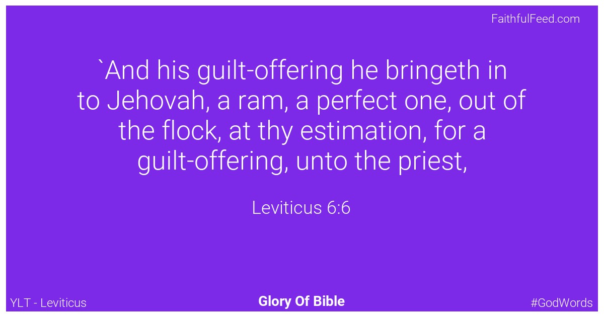 Leviticus 6:6 - Ylt