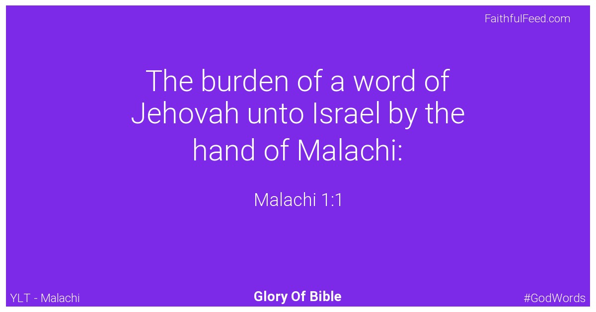 Malachi 1:1 - Ylt