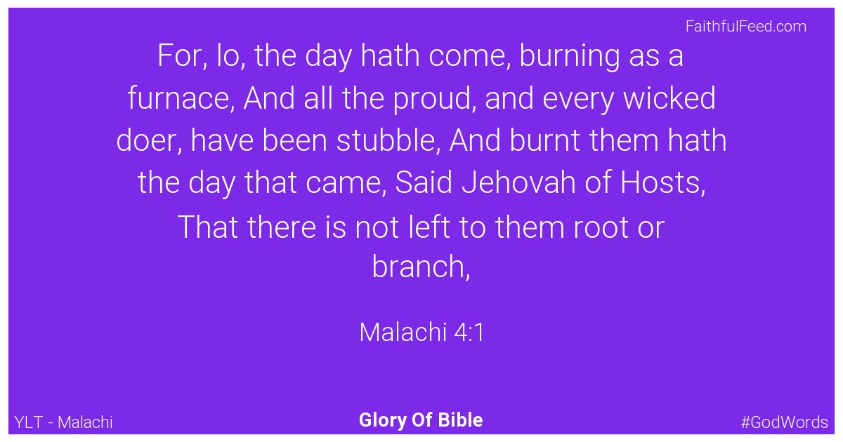 Malachi 4:1 - Ylt