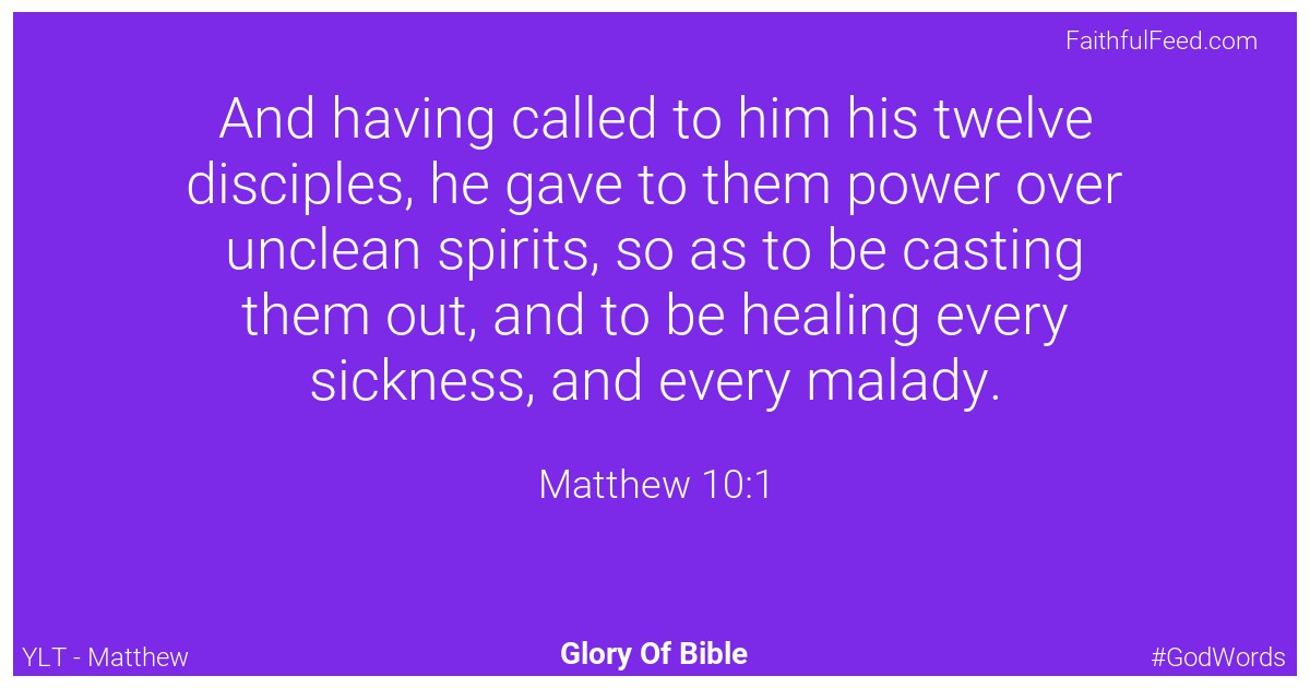The Bible Verses from Matthew Chapter 10 - Ylt