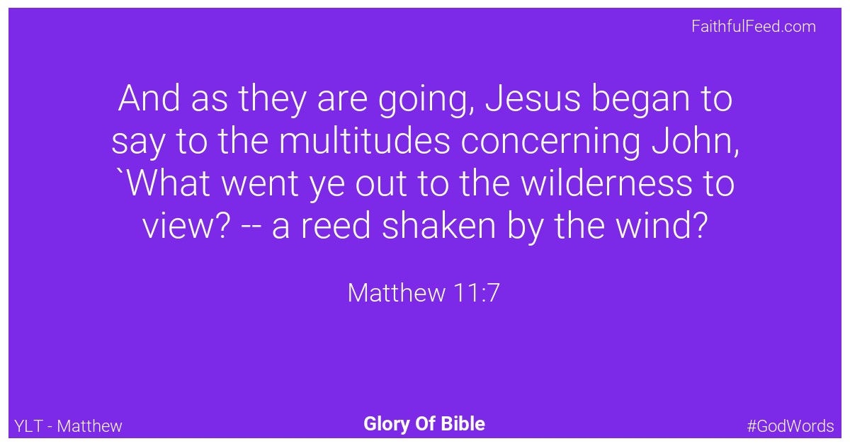 Matthew 11:7 - Ylt