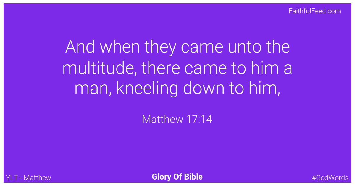 Matthew 17:14 - Ylt