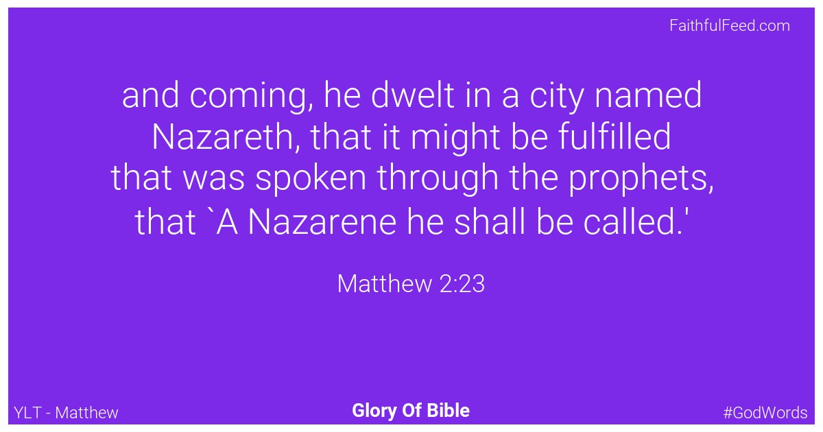 Matthew 2:23 - Ylt