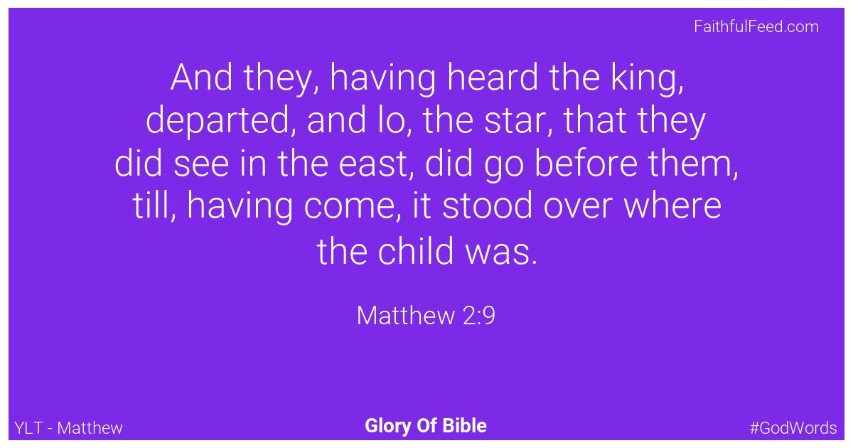 Matthew 2:9 - Ylt