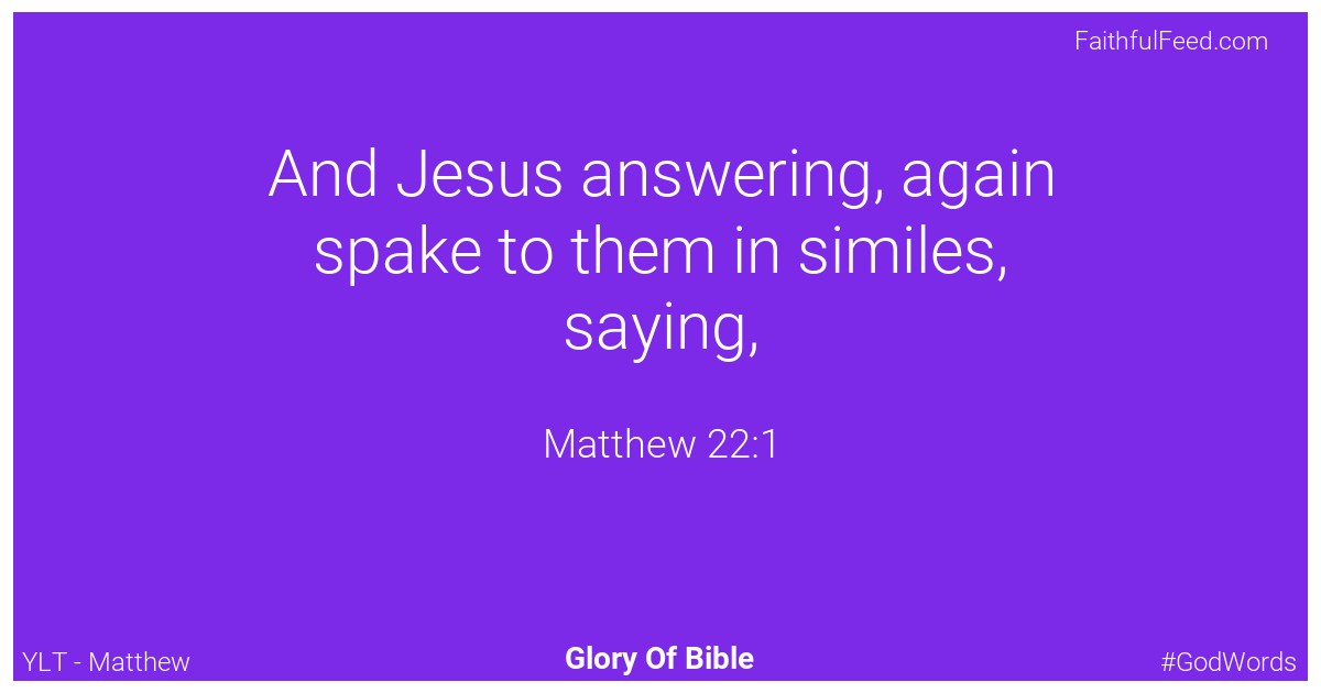 The Bible Verses from Matthew Chapter 22 - Ylt
