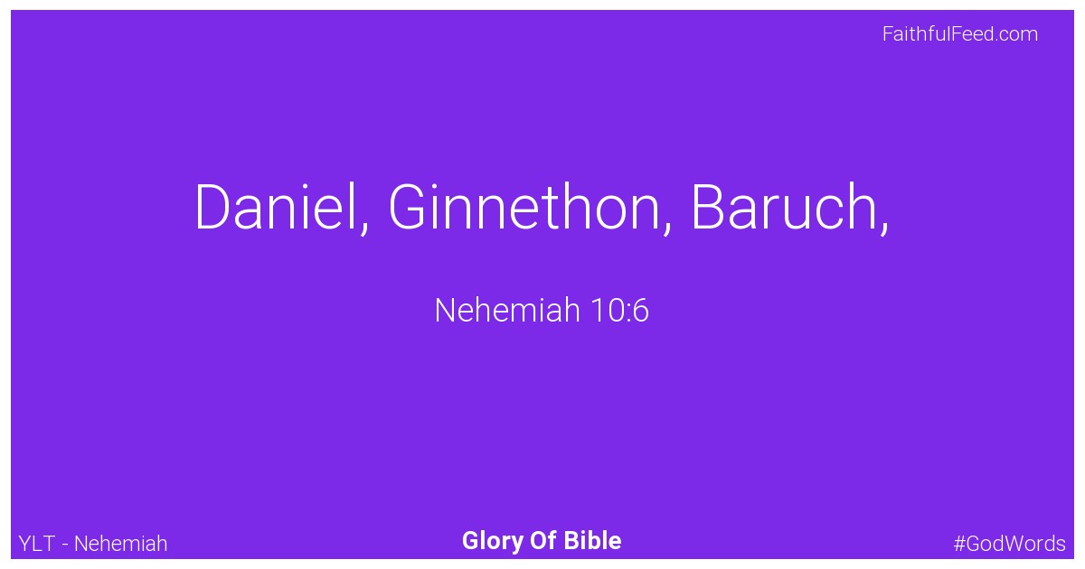 Nehemiah 10:6 - Ylt