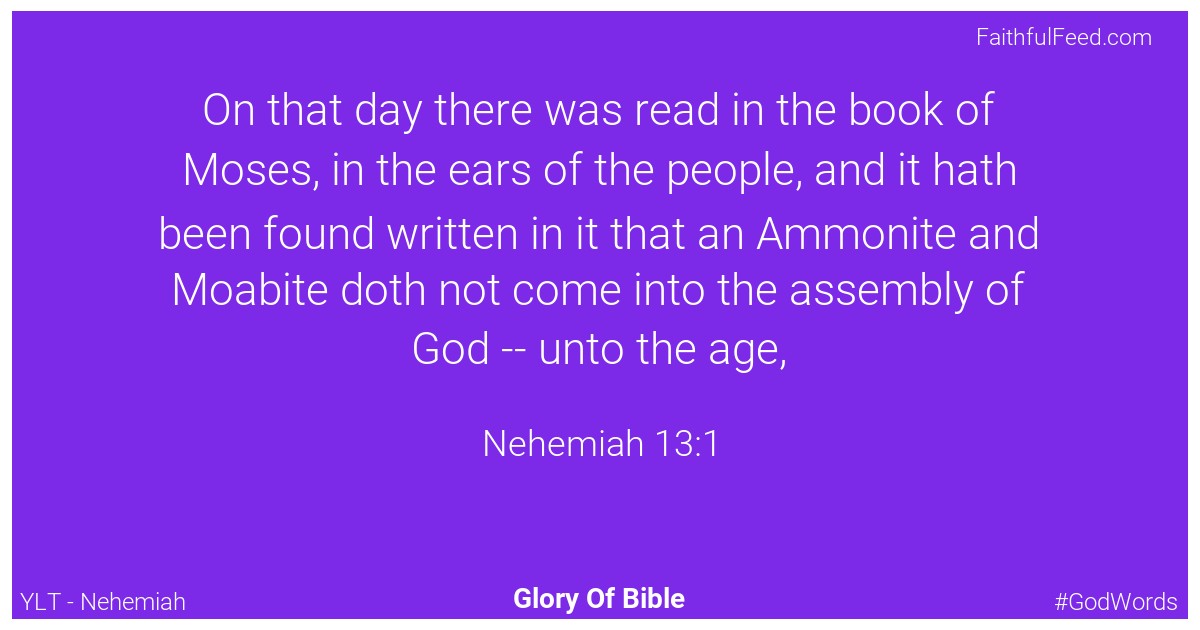 Nehemiah 13:1 - Ylt