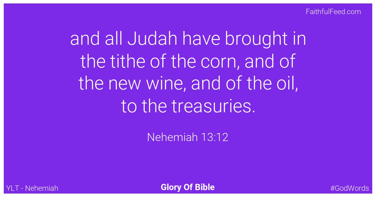 Nehemiah 13:12 - Ylt