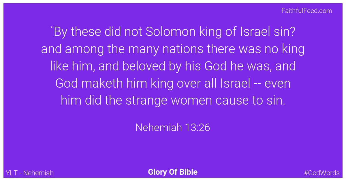 Nehemiah 13:26 - Ylt