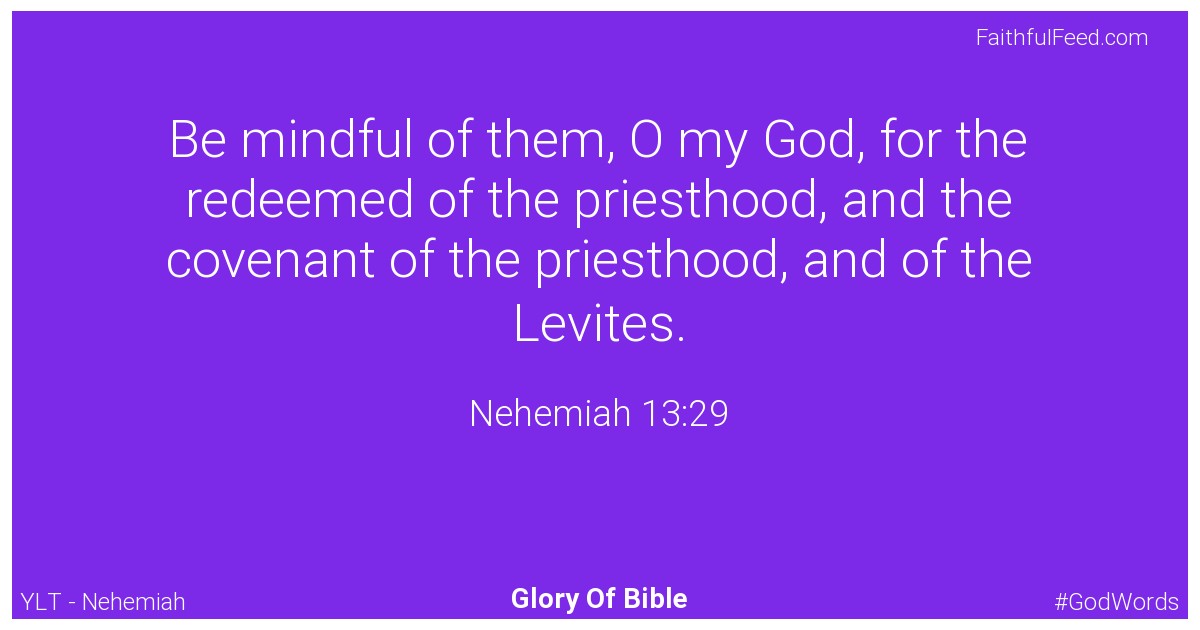 Nehemiah 13:29 - Ylt