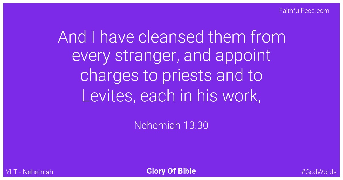 Nehemiah 13:30 - Ylt