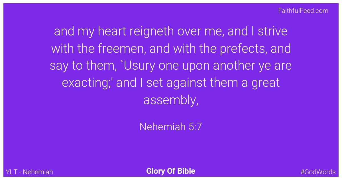 Nehemiah 5:7 - Ylt