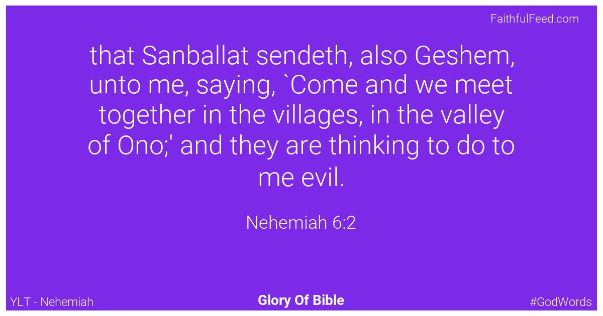 Nehemiah 6:2 - Ylt