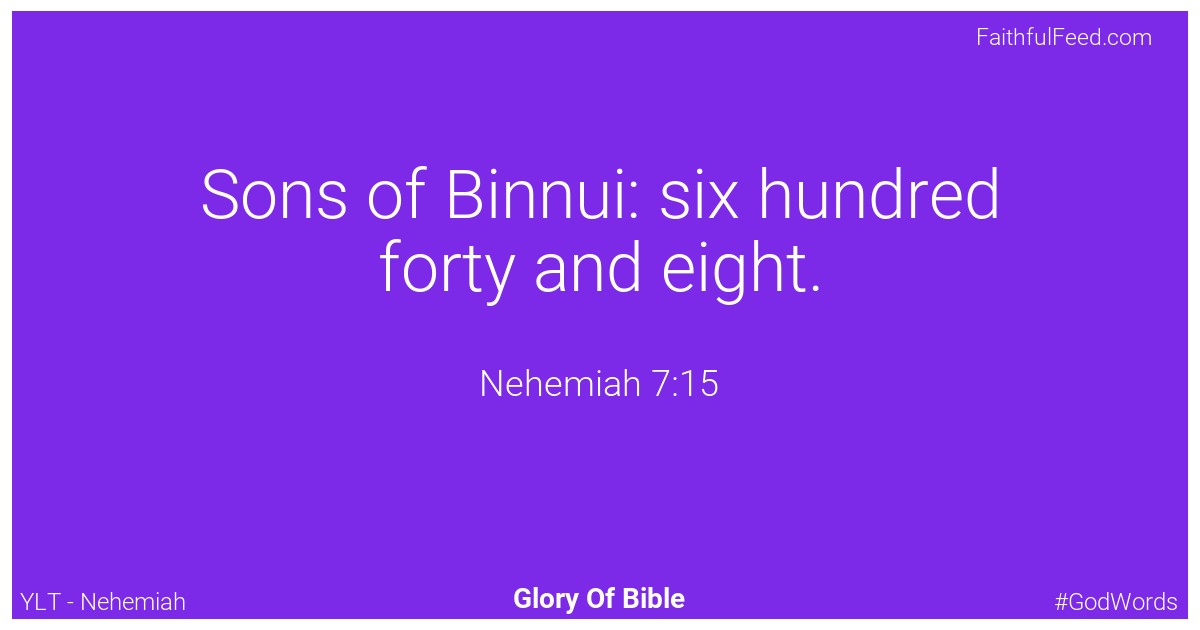 Nehemiah 7:15 - Ylt