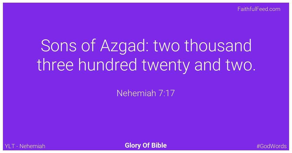 Nehemiah 7:17 - Ylt