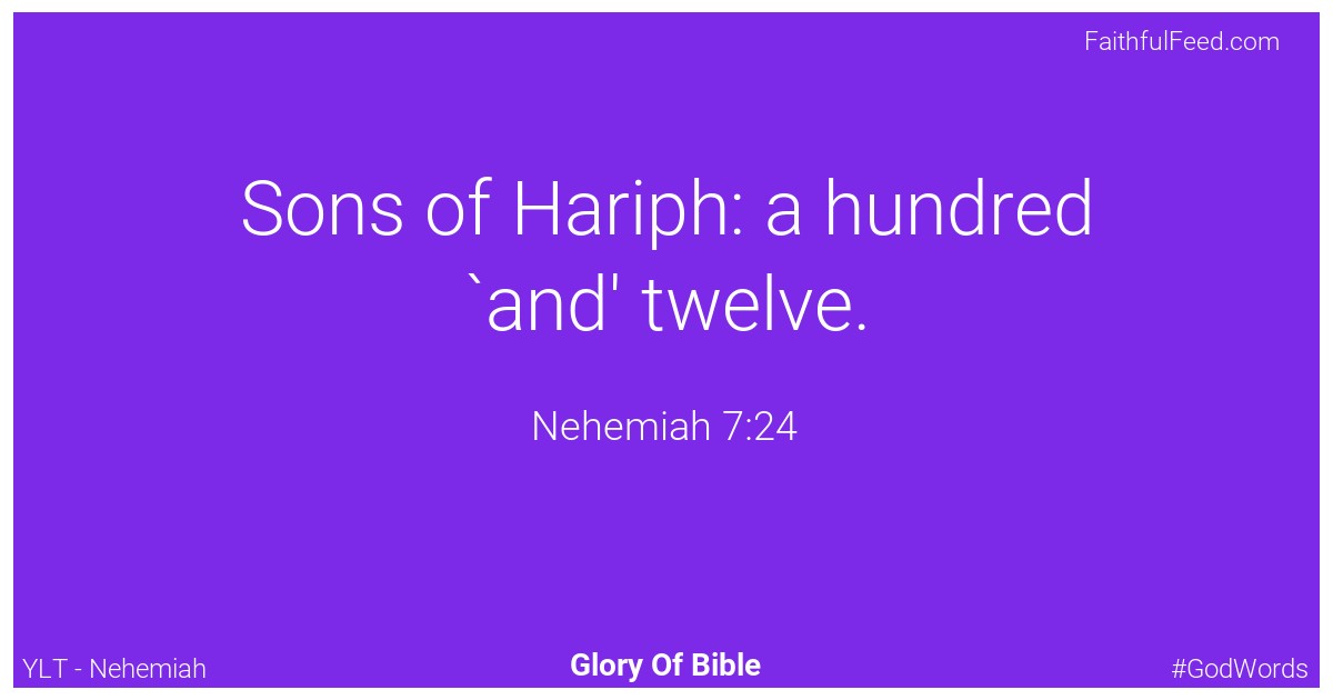 Nehemiah 7:24 - Ylt