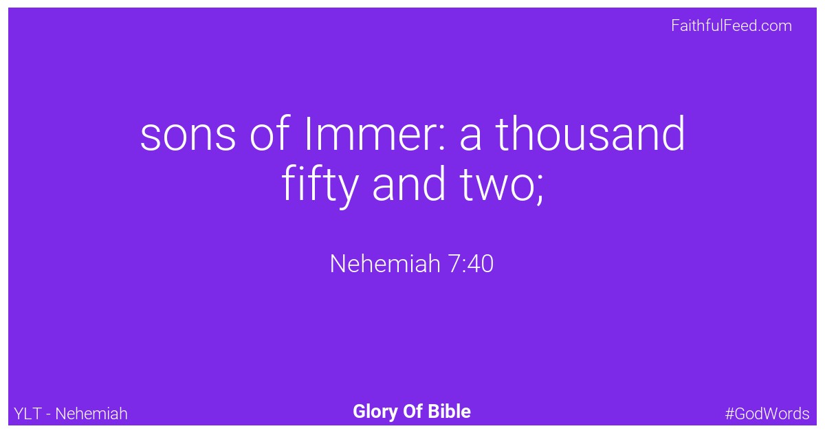 Nehemiah 7:40 - Ylt