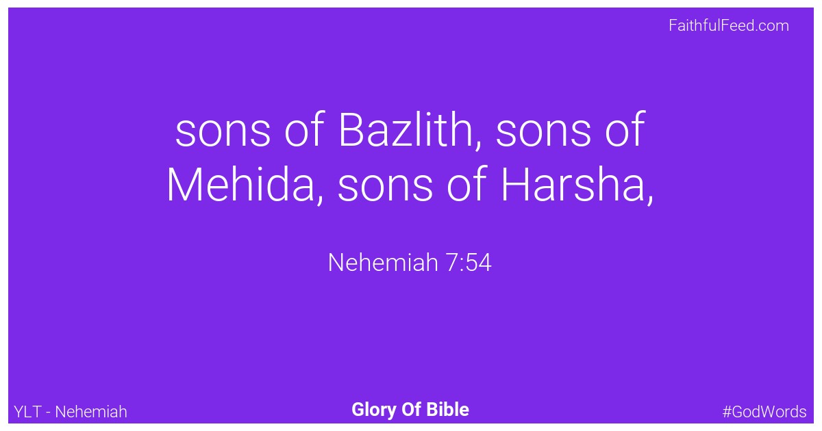 Nehemiah 7:54 - Ylt
