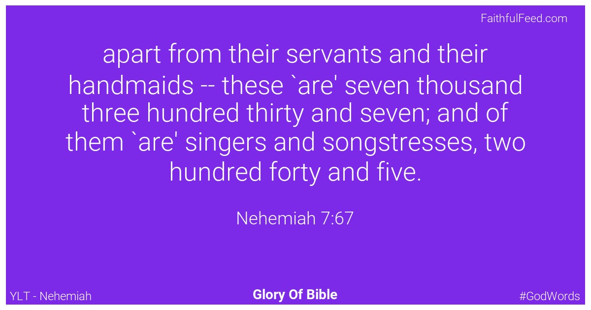 Nehemiah 7:67 - Ylt