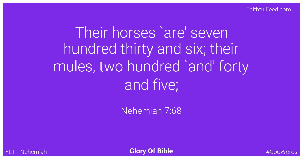 Nehemiah 7:68 - Ylt