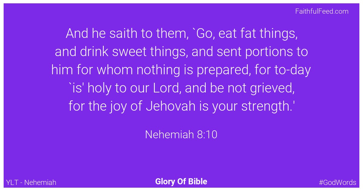 Nehemiah 8:10 - Ylt