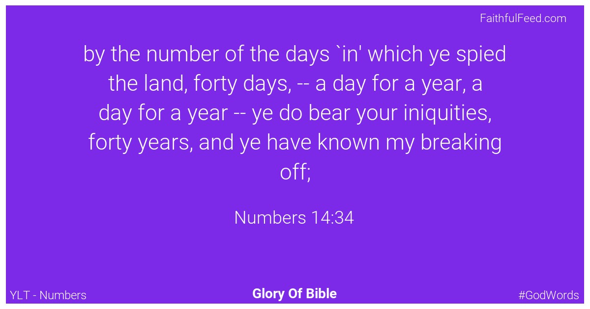 Numbers 14:34 - Ylt