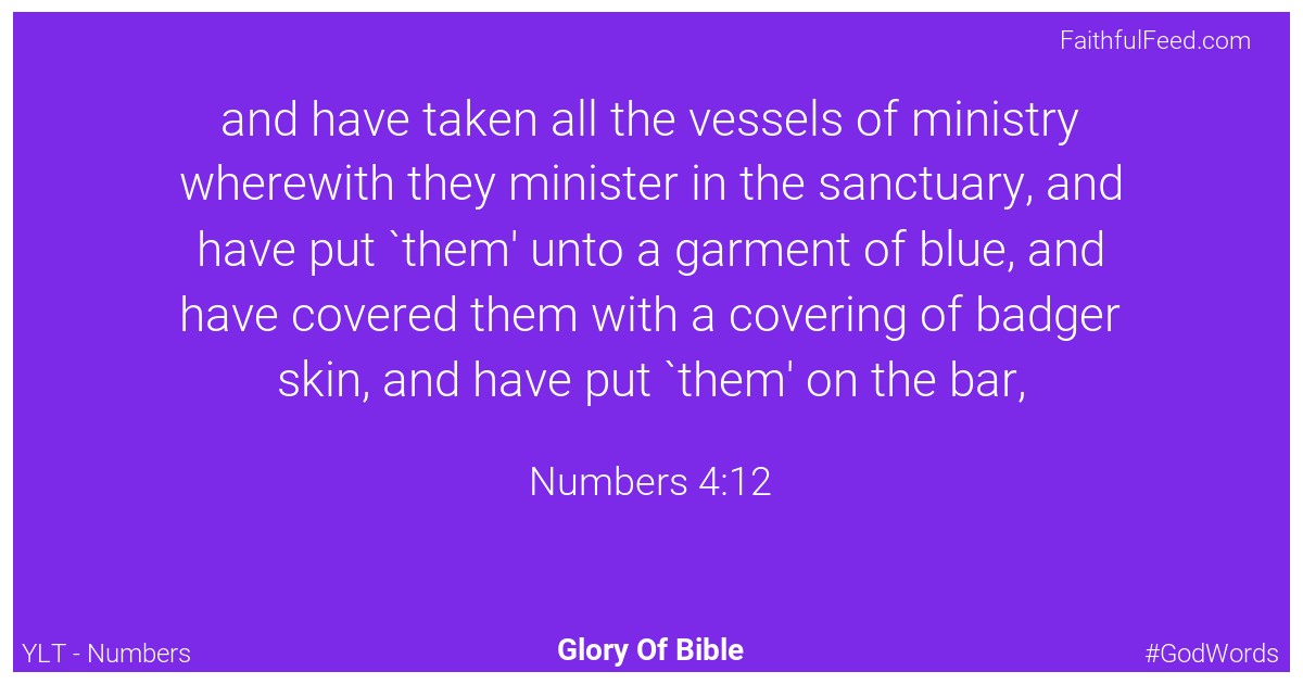 Numbers 4:12 - Ylt