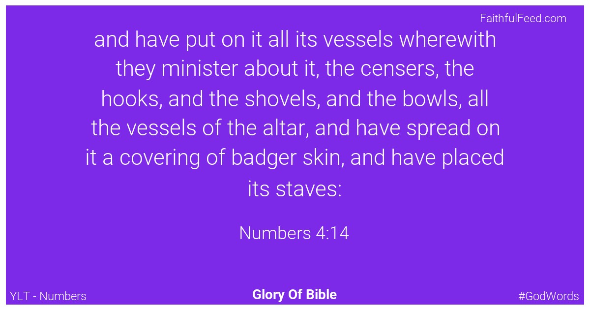 Numbers 4:14 - Ylt