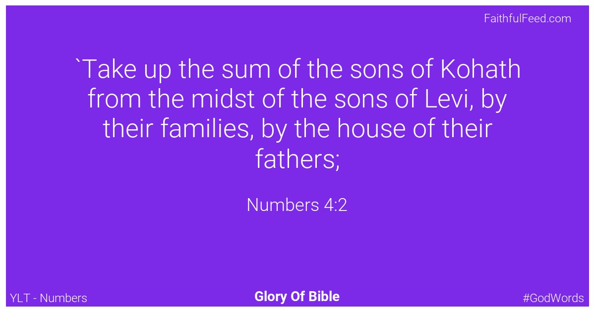 Numbers 4:2 - Ylt