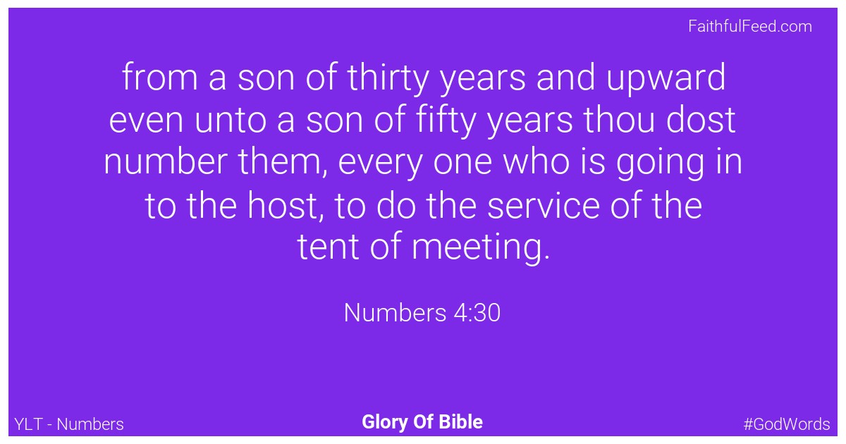 Numbers 4:30 - Ylt