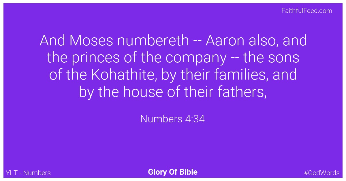 Numbers 4:34 - Ylt