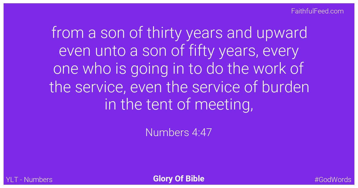 Numbers 4:47 - Ylt