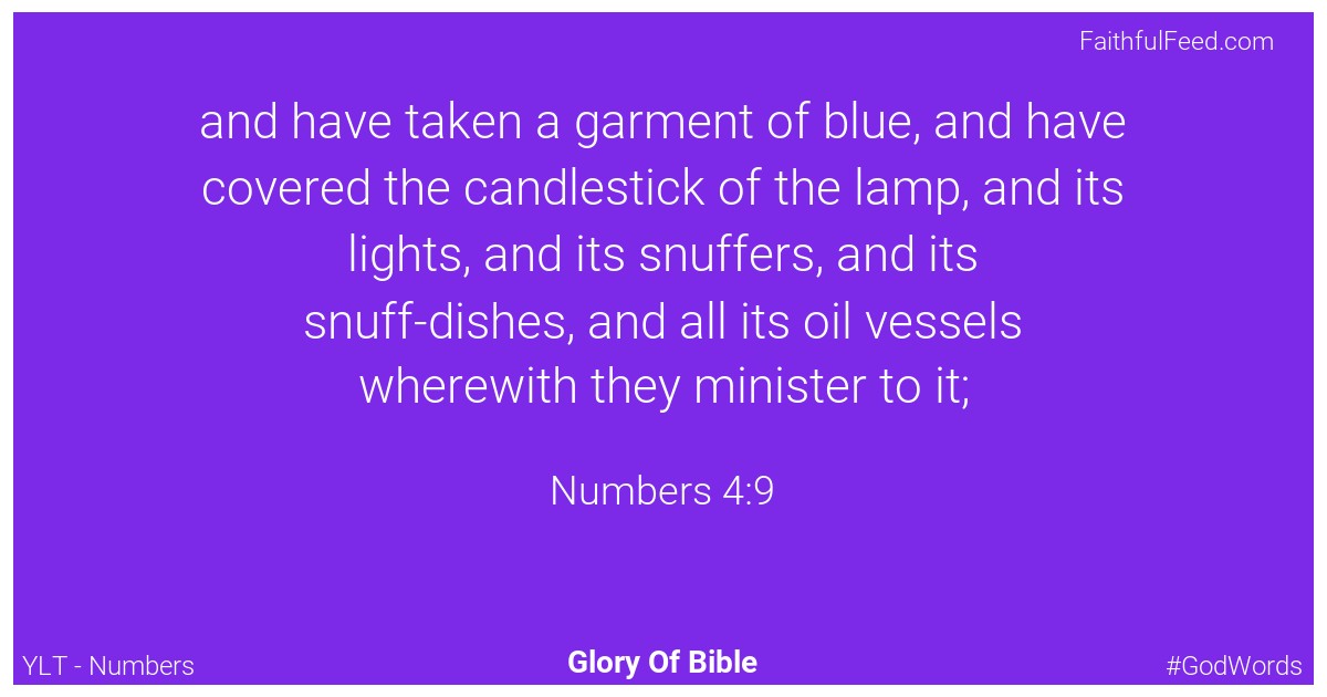 Numbers 4:9 - Ylt