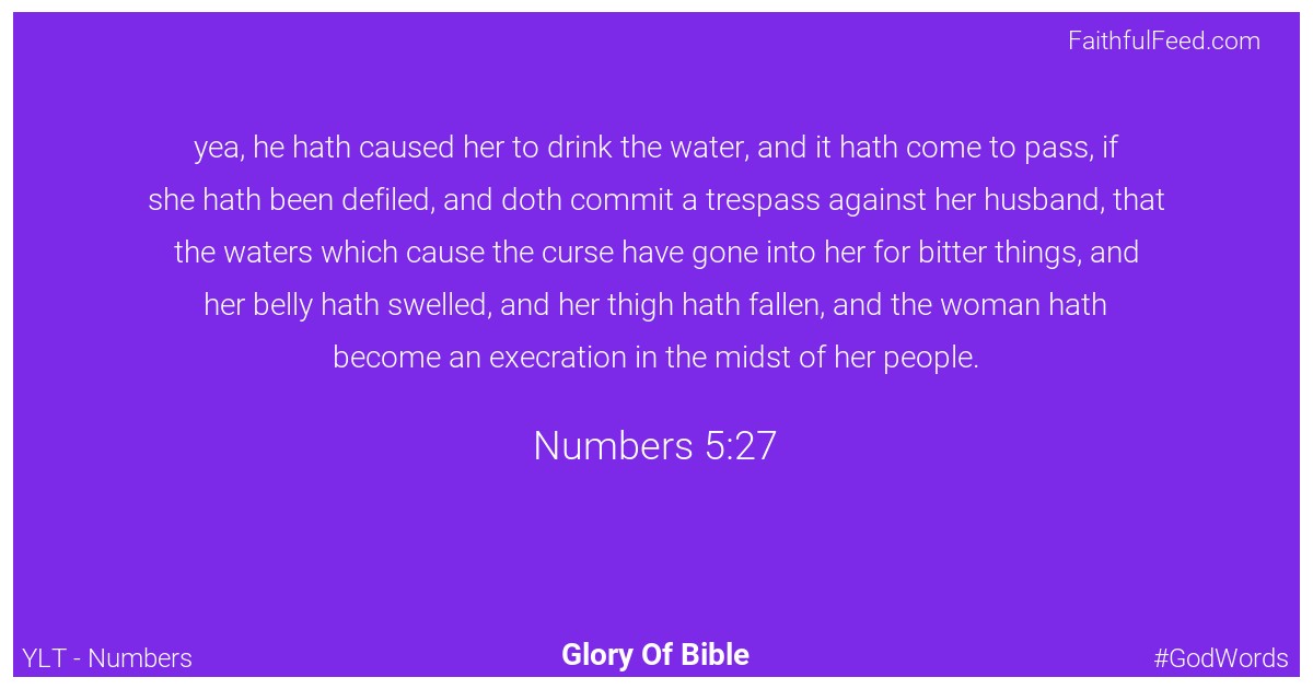 Numbers 5:27 - Ylt