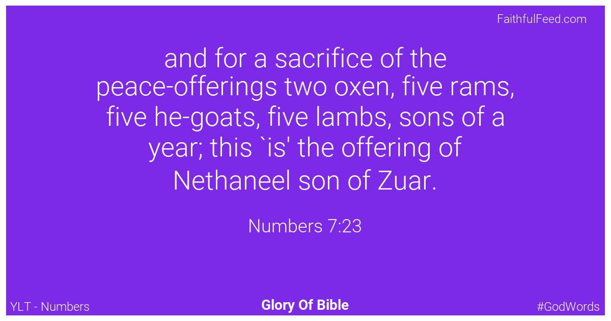 Numbers 7:23 - Ylt