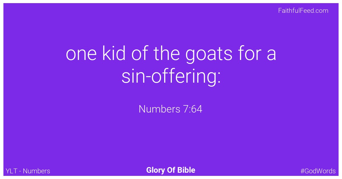 Numbers 7:64 - Ylt