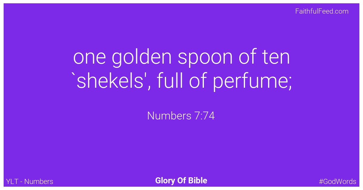 Numbers 7:74 - Ylt