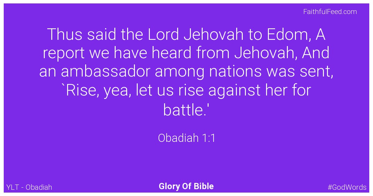 Obadiah 1:1 - Ylt