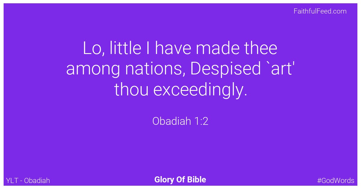 Obadiah 1:2 - Ylt
