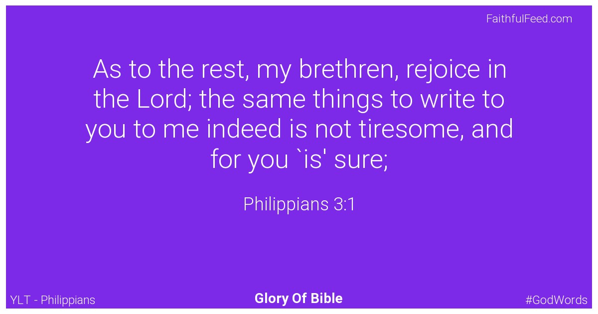 The Bible Verses from Philippians Chapter 3 - Ylt