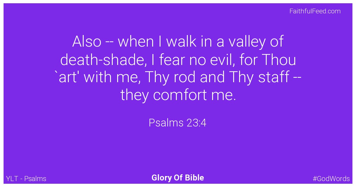 Psalms 23:4 - Ylt