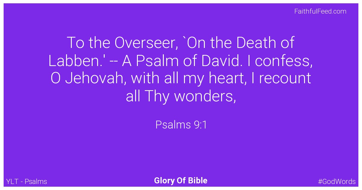Psalms 9:1 - Ylt