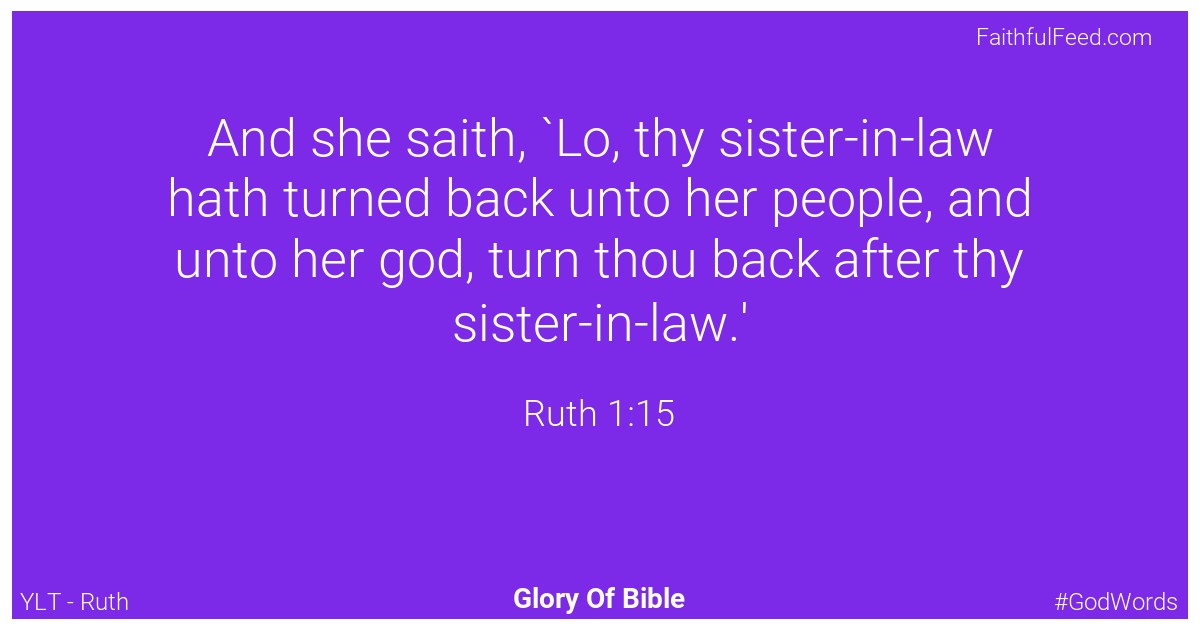 Ruth 1:15 - Ylt