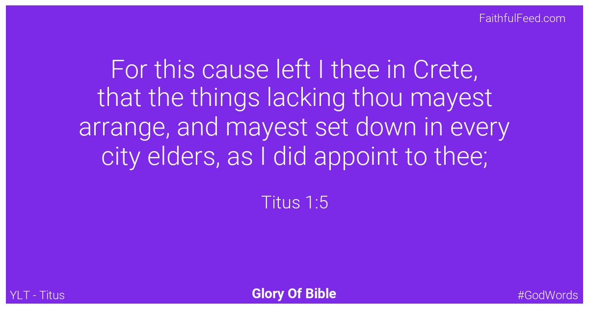 Titus 1:5 - Ylt