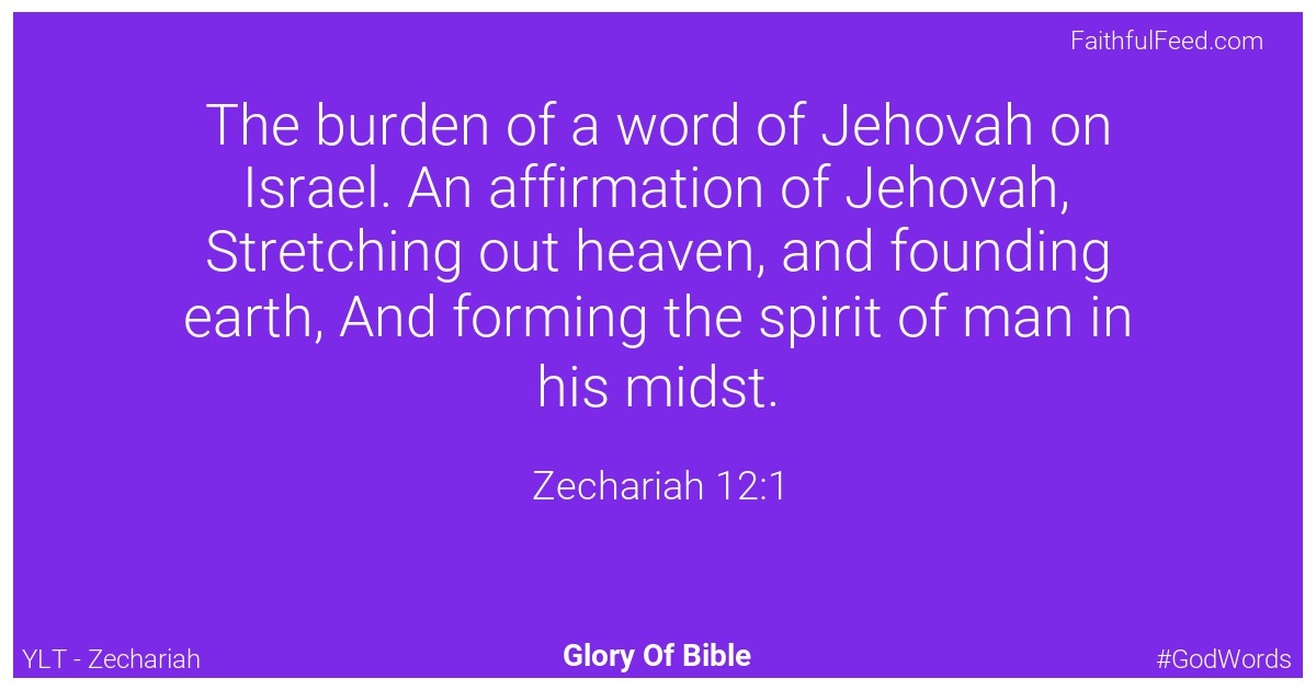 Zechariah 12:1 - Ylt
