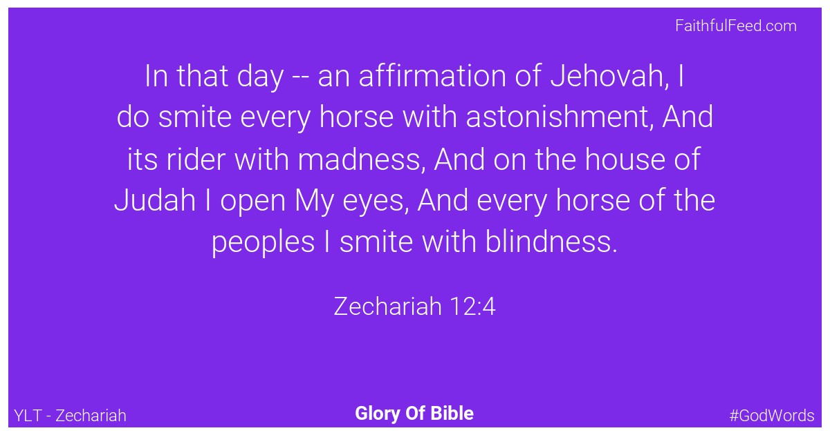 Zechariah 12:4 - Ylt