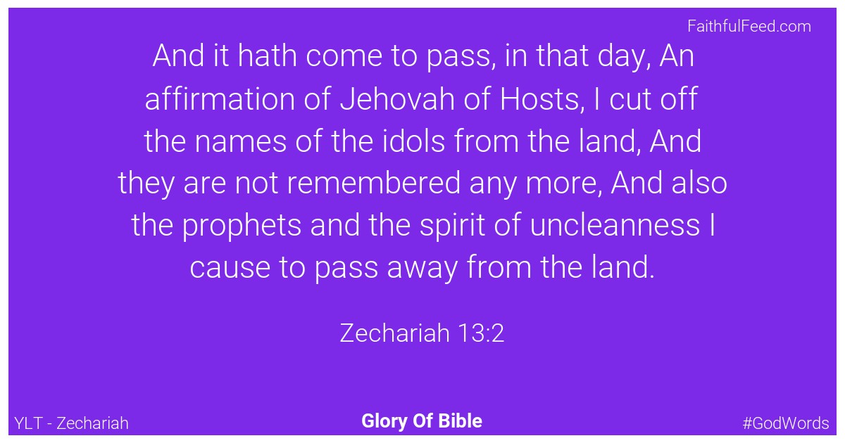 Zechariah 13:2 - Ylt