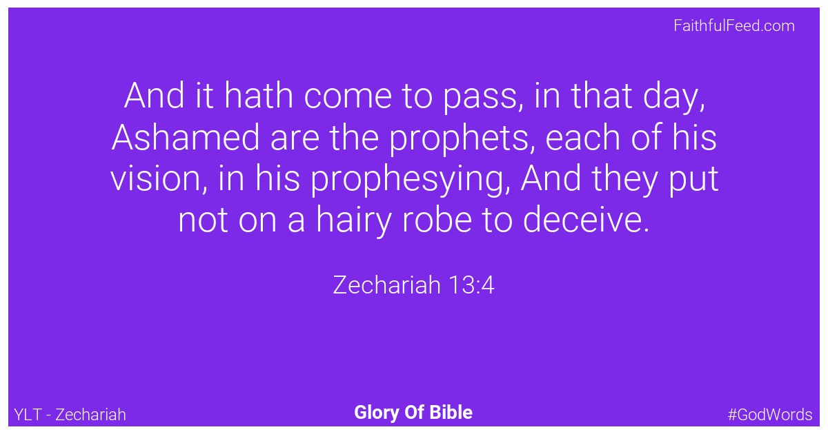 Zechariah 13:4 - Ylt